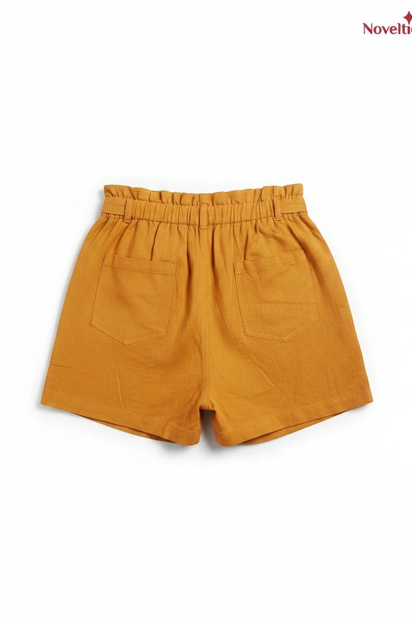 High Waisted Tie Front Casual Shorts