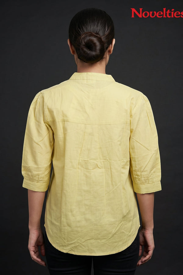 Embroidered Button Down Casual Blouse