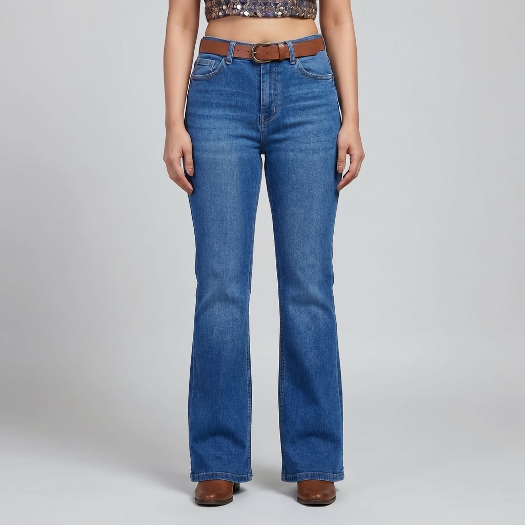 Mute Boot Cut Jeans - Stone Blue