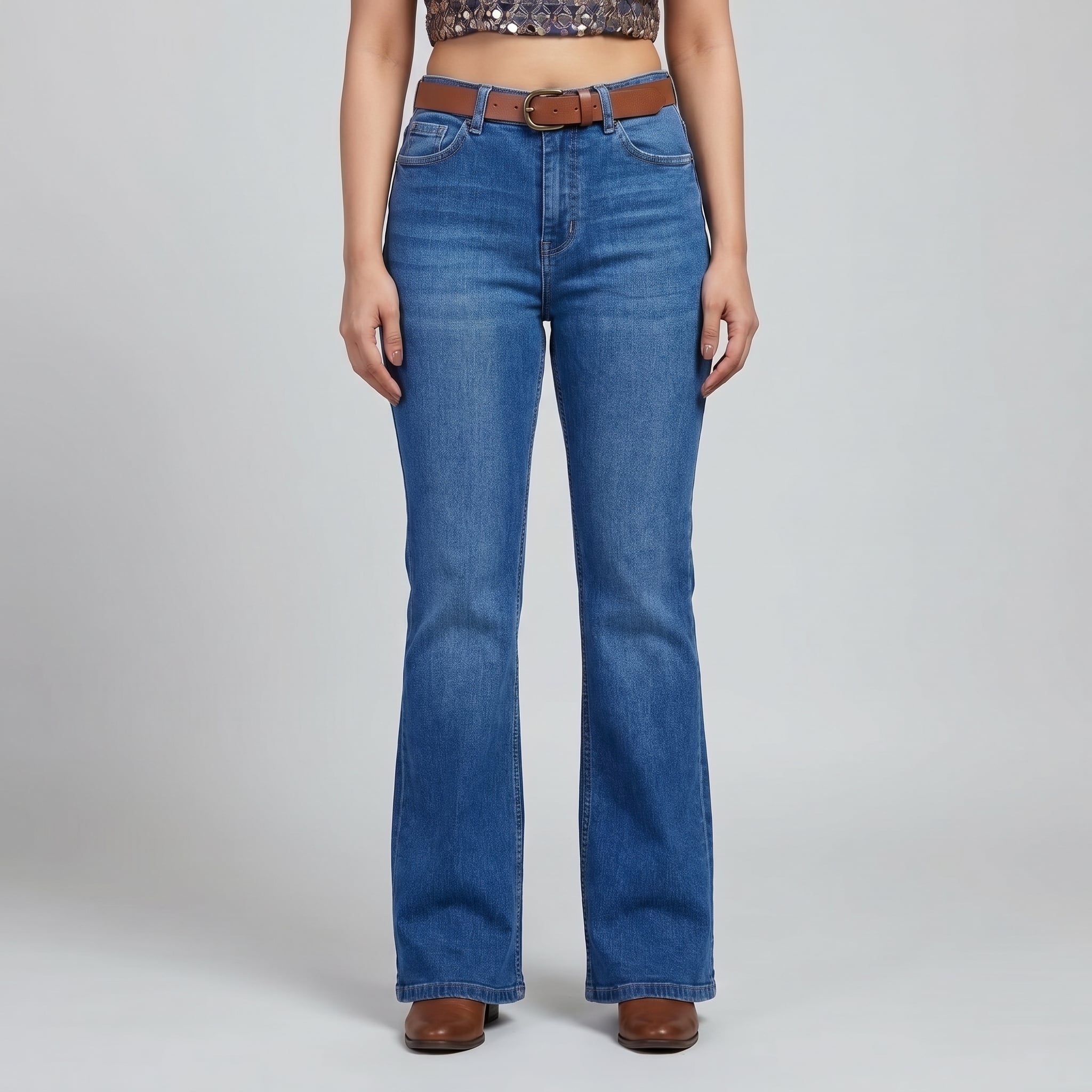 Mute Boot Cut Jeans - Stone Blue