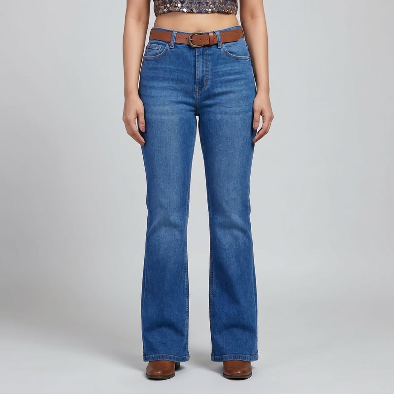 Mute Boot Cut Jeans - Stone Blue