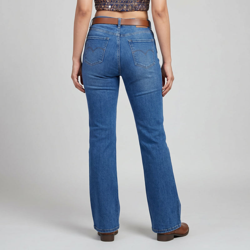 Mute Boot Cut Jeans - Stone Blue