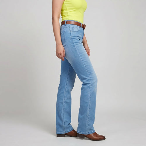 Chanel F Straight Fit Palazzo Jeans - Stone Blue