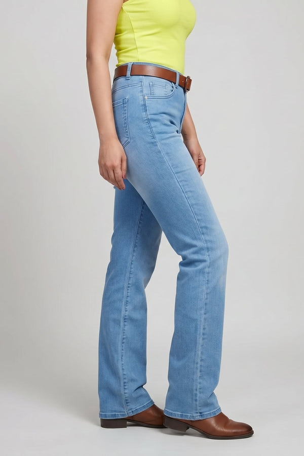 Chanel F Straight Fit Palazzo Jeans - Stone Blue