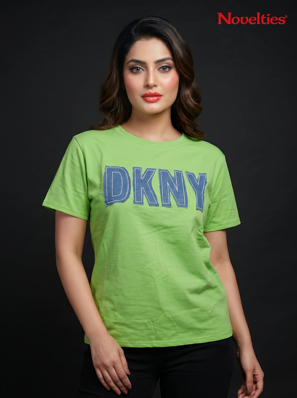 DKNY Graphic Appliqué Round Neck Cotton T-Shirt