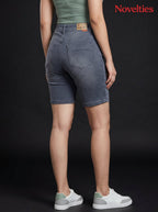 Washed Denim Bermuda Short*