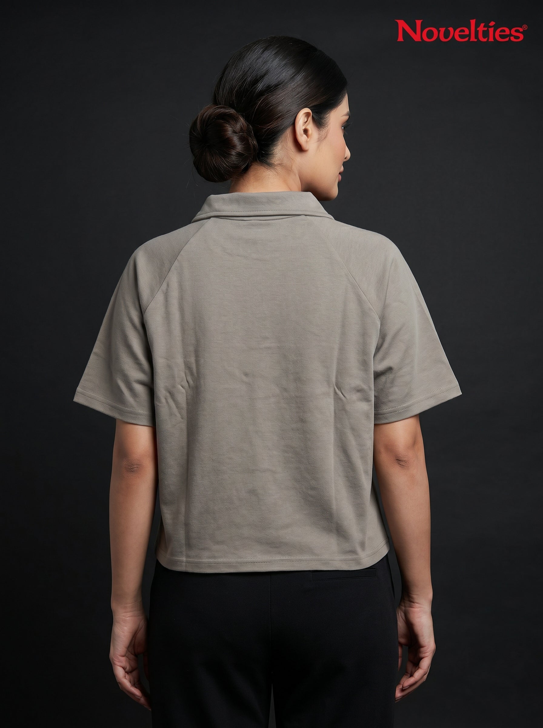 Be Unique Slogan Crop Polo T-Shirt
