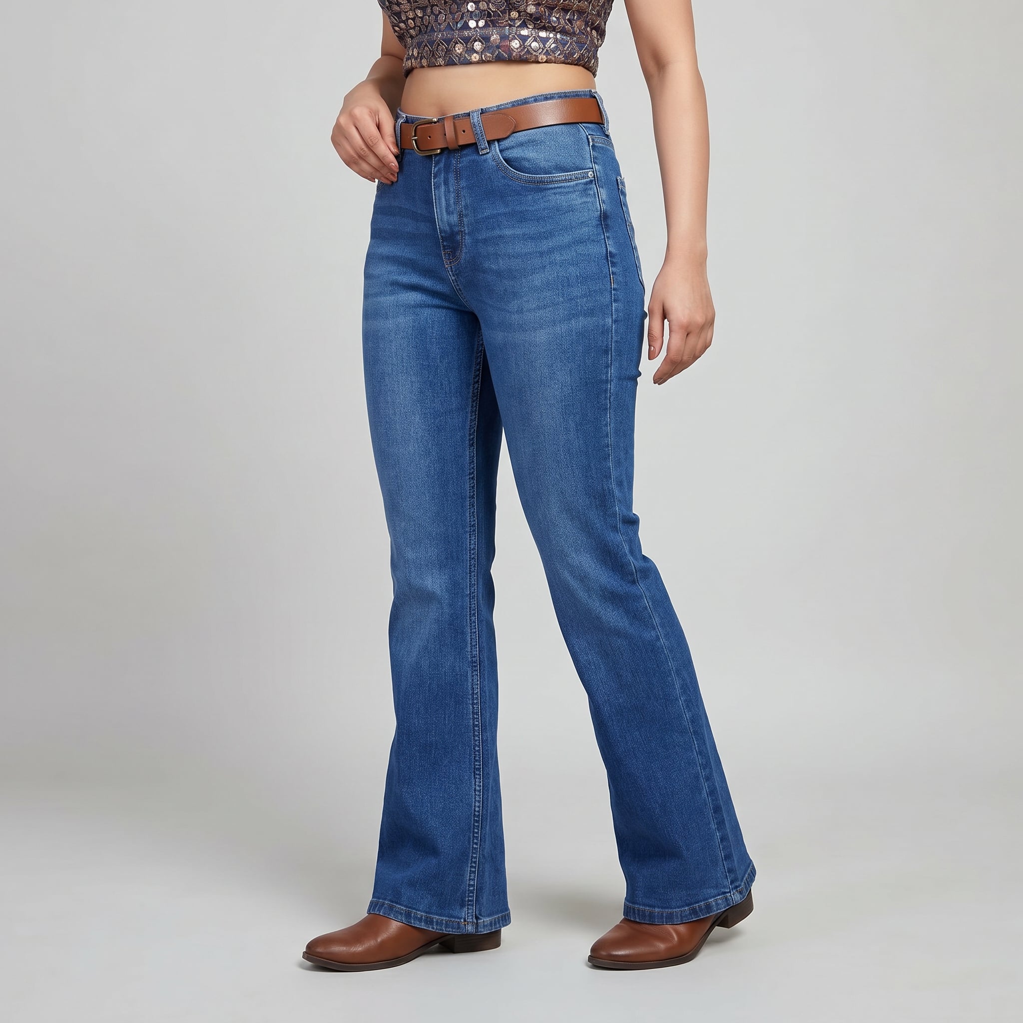 Mute Boot Cut Jeans - Stone Blue
