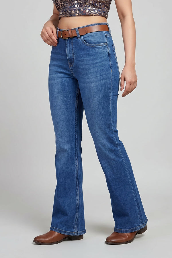 Mute Boot Cut Jeans - Stone Blue