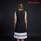 Black & White Colourblock Sleeveless Midi Dress